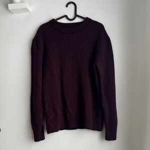 Banana Republic Black and Burgundy Knit Sweater